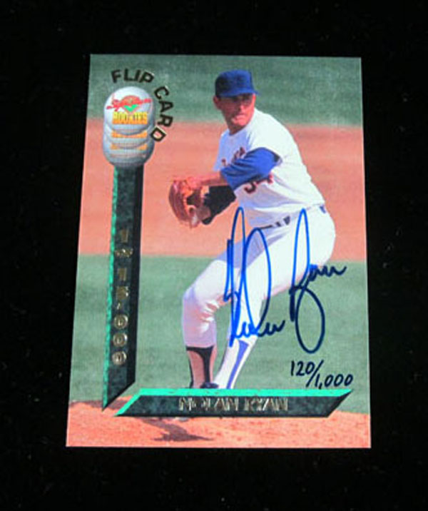 1994 Signature Rookies Nolan Ryan Signed Flip Card w Ser 120 1000