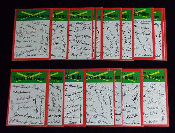 1974 TOPPS TEAM CHECKLISTS BASEBALL SET (1 24) BV $20.00  